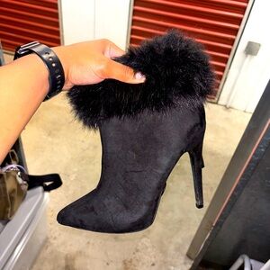 Black Fur Booties